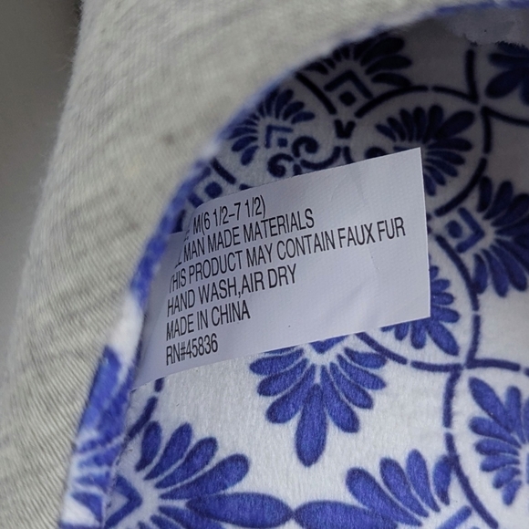 Slipper Limoncello Spritz Embroidered Jersey Knit Slip On Grey M (6.5-7.5) NWT - Picture 9 of 11